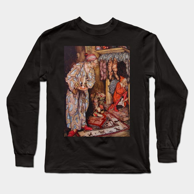 1915 Christmas, Arthur Rackham Long Sleeve T-Shirt by immortalpeaches